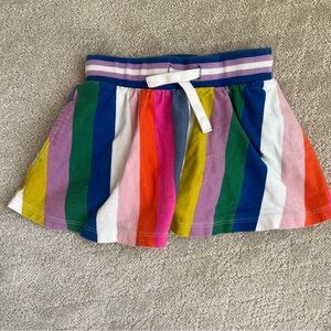 Mini Boden Multicolor Striped Cotton Skirt with Shorts Size 3-4Y 104cm